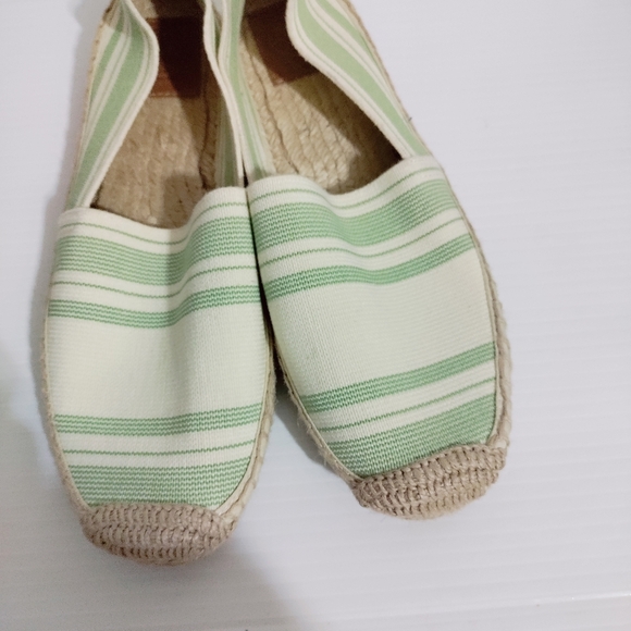 Tory Burch Awning Ivory striped elastic espadrille flat, shoes women's… - Picture 4 of 7